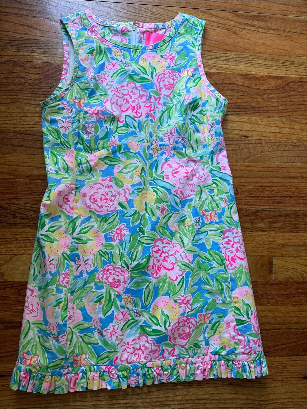 Lilly Pulitzer Sleeveless Floral Shift Dress in Pink, Green & Blue